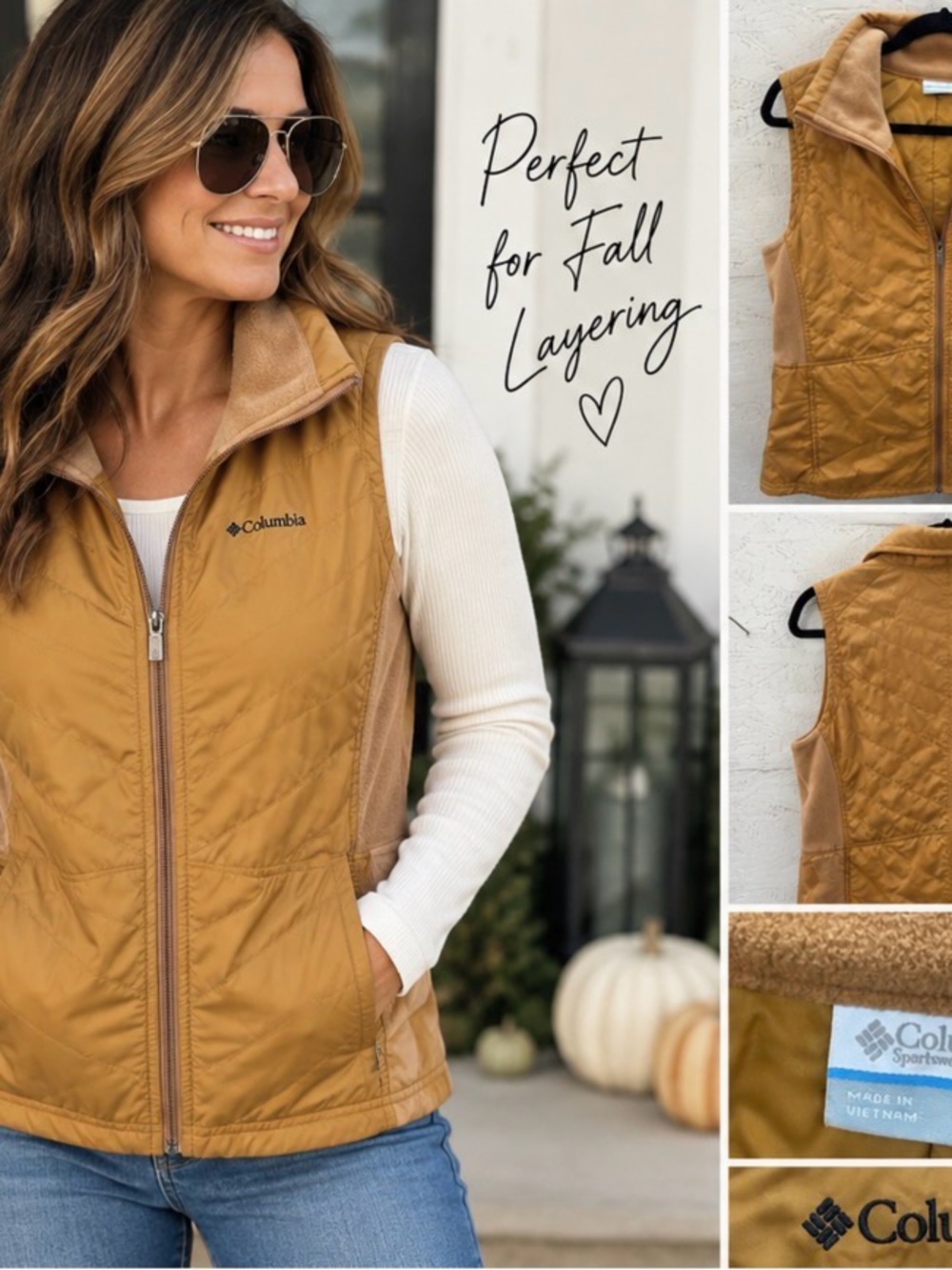 Columbia Women's Quilted Vest in Mustard Gold